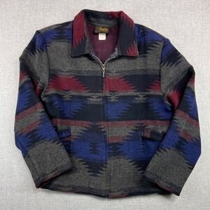 VTG 90s David Paul New York Wool Blend Aztec Jacket Women Large Navajo Western